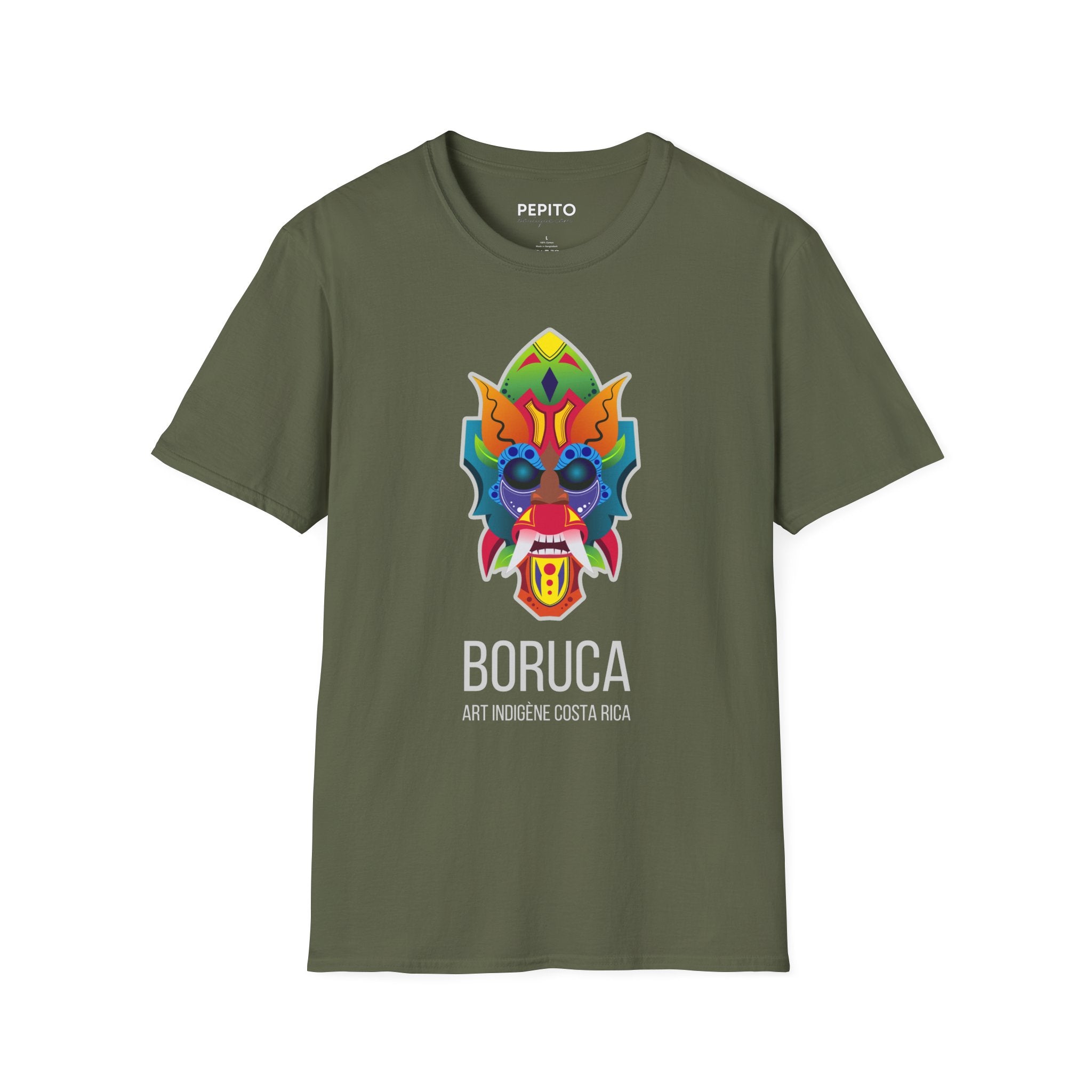 T-Shirt Boruca — Motif Inspiré de l’Art Autochtone du Costa Rica