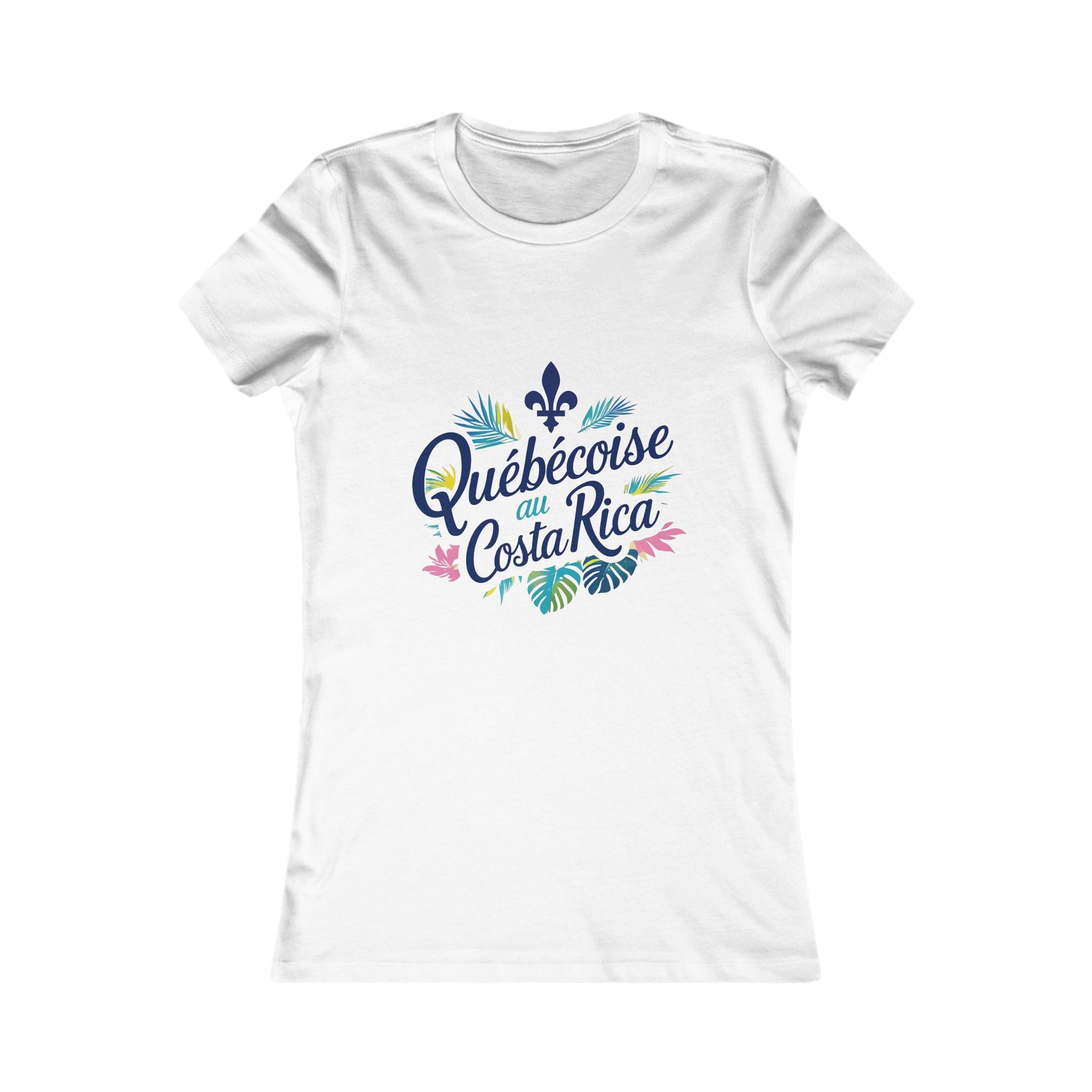 T-shirt « Québécoise au Costa Rica »  Fleur de lys et esprit Pura Vida