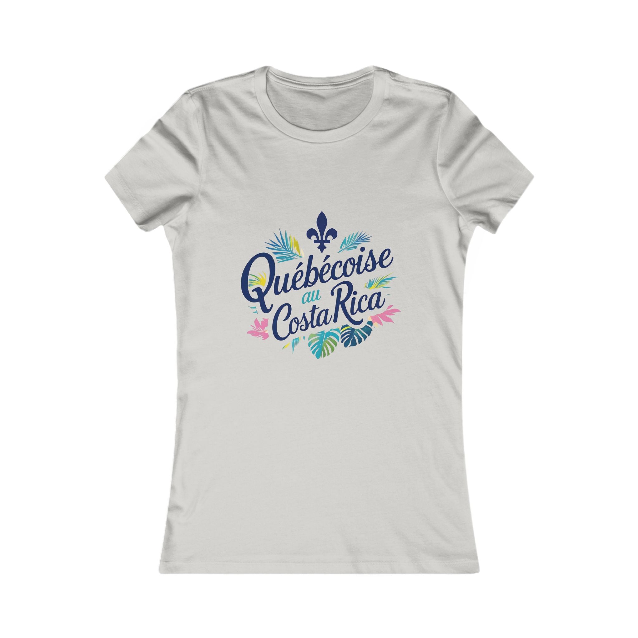 T-shirt « Québécoise au Costa Rica »  Fleur de lys et esprit Pura Vida