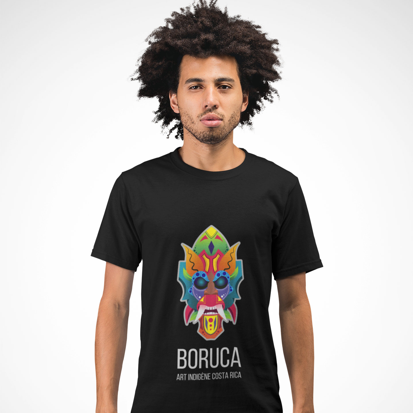 T-Shirt Boruca — Motif Inspiré de l’Art Autochtone du Costa Rica