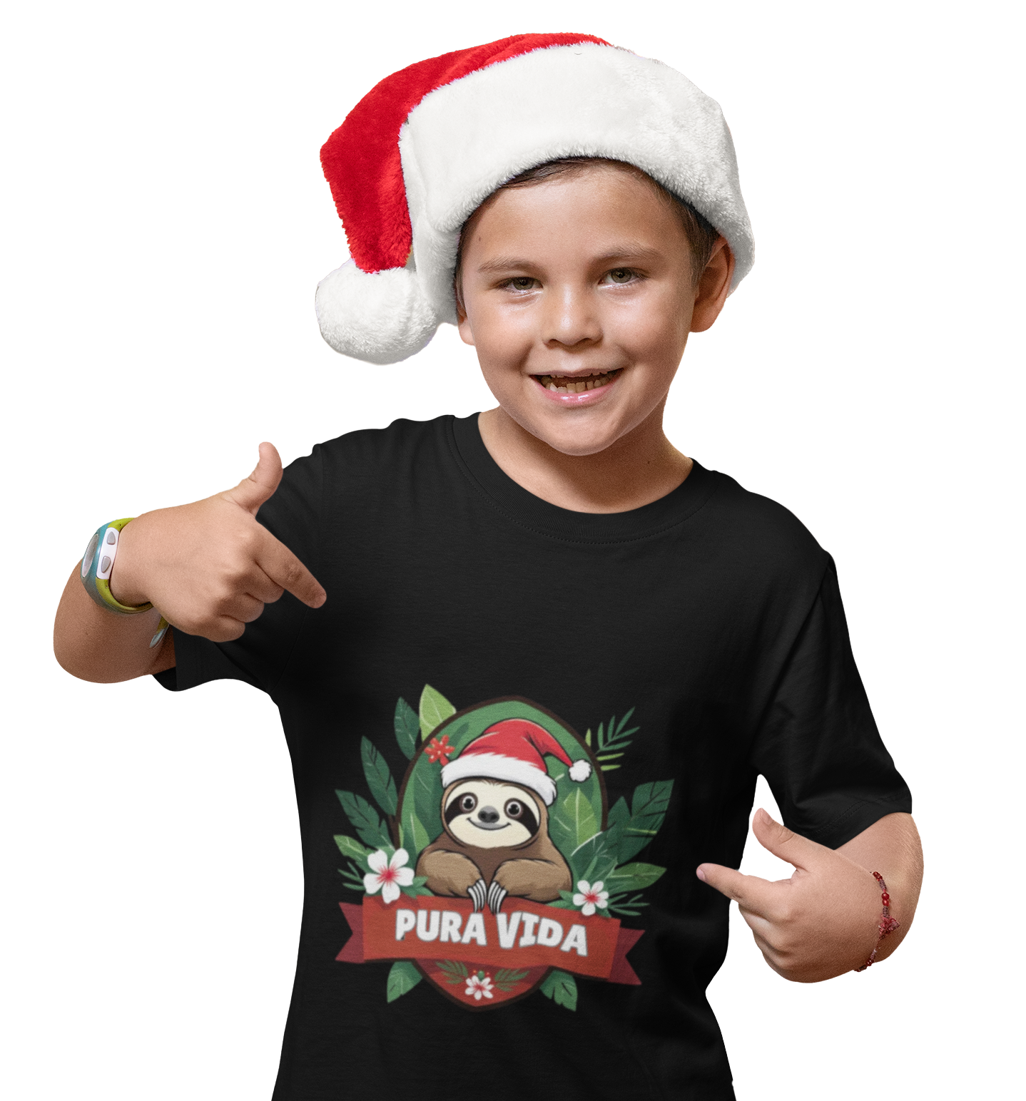 T-shirt Jeunesse — Chandail de Noël 'Pura Vida' avec Paresseux