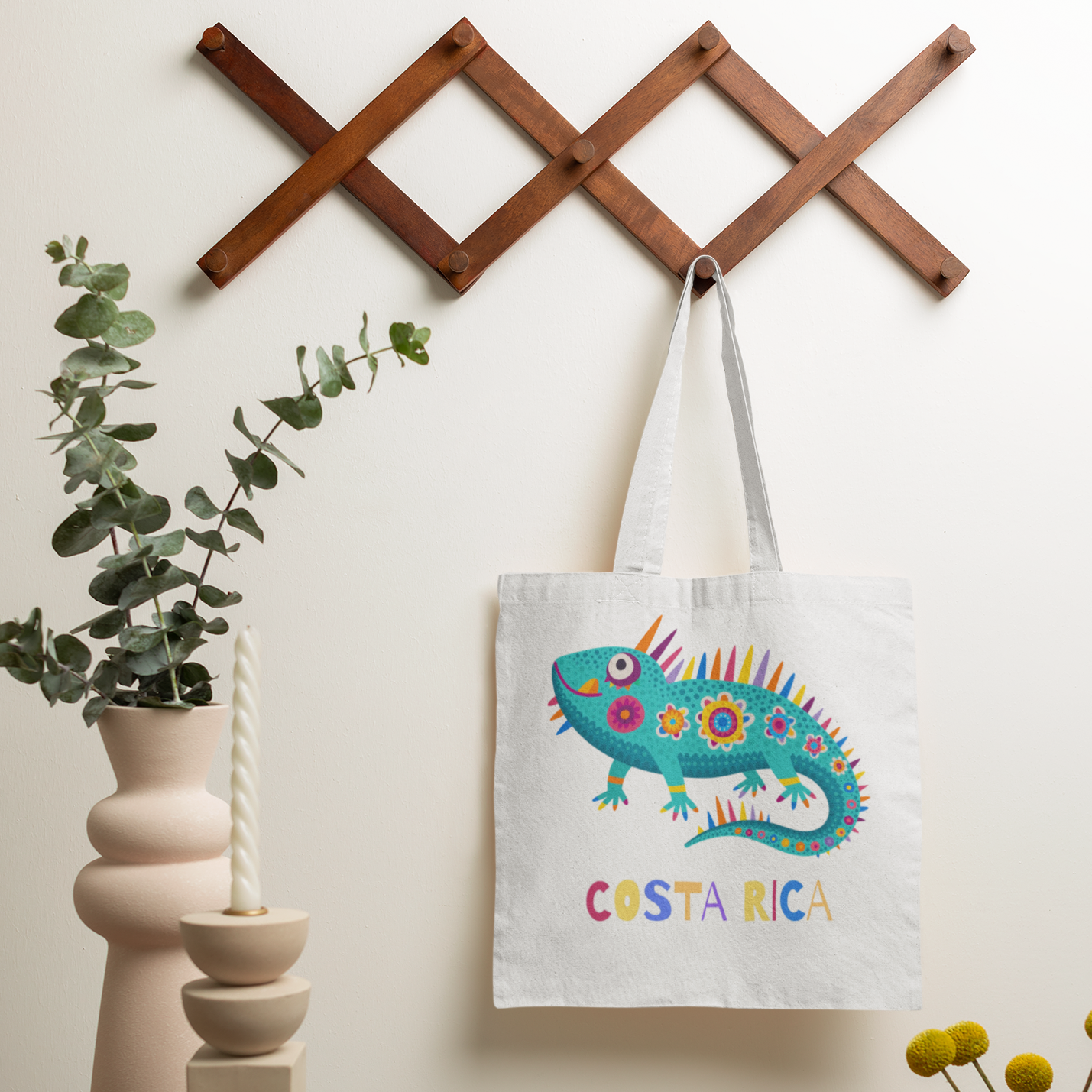 Sac en toile Iguane Tropical du Costa Rica — Souvenir coloré et pratique
